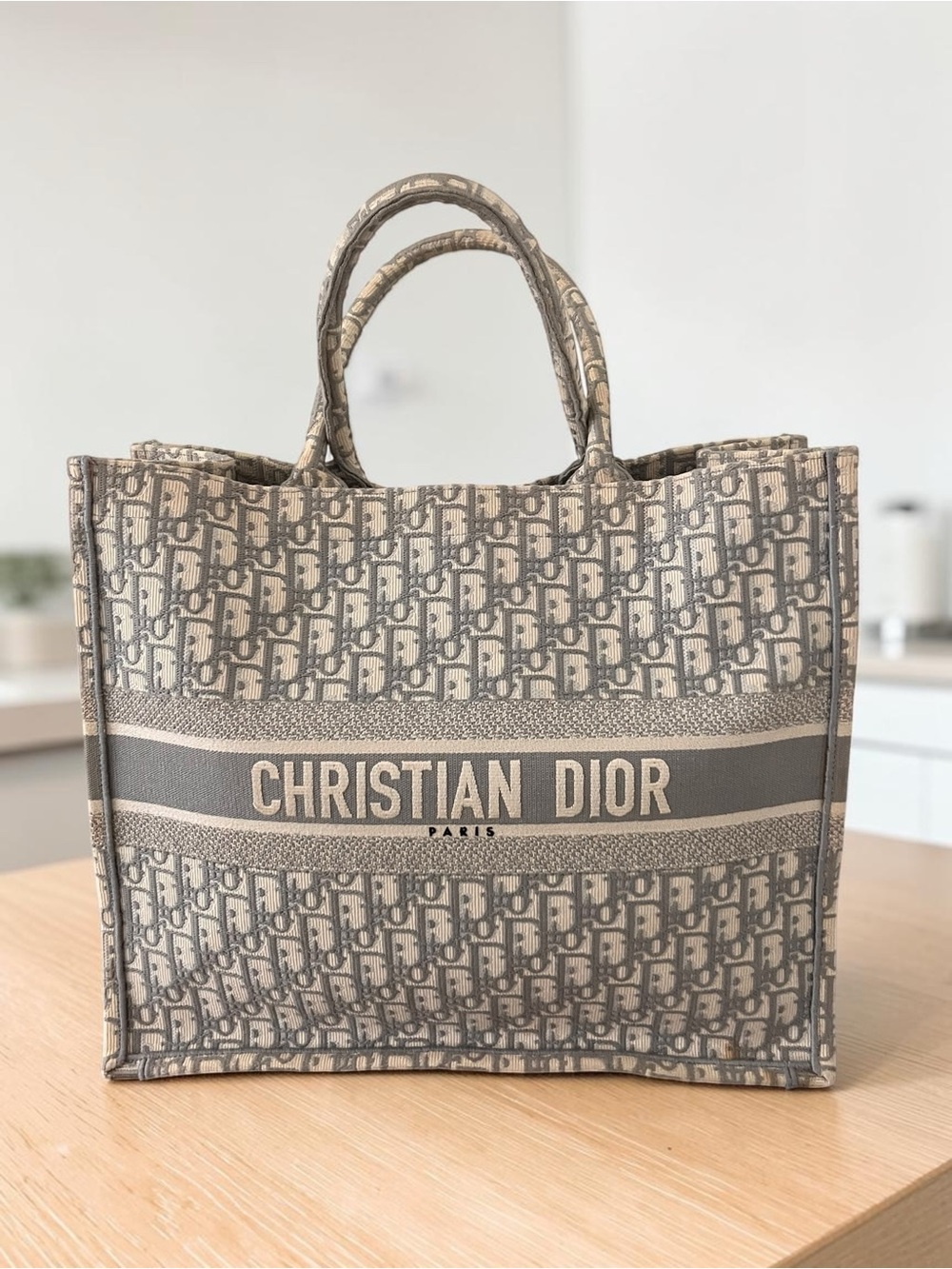 Christian Dior Grey Book Tote Large